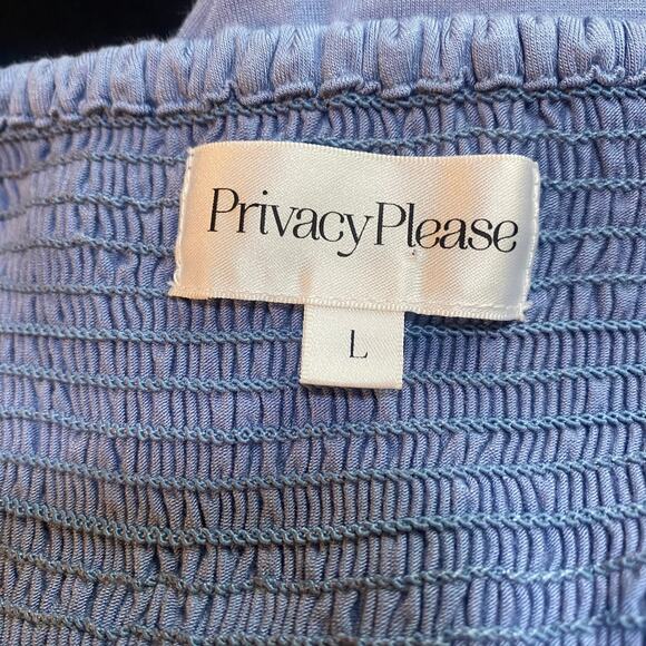 Privacy Please Romper Dress Sleeveless Tie Wrap Front Cutout Bodice Light Blue L - Picture 9 of 11